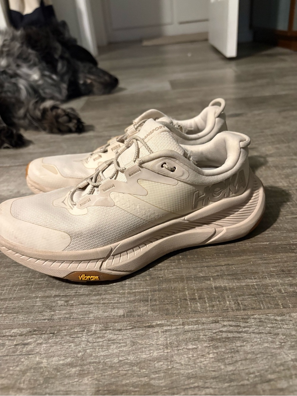 Hoka Women's Neutral Cream Lightweight Running Shoes
